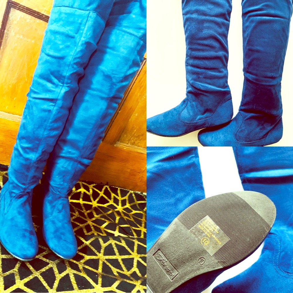 Brand New Navy Blue Knee High Boots